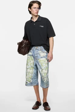 Trompe-l’œil denim shorts