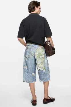 Trompe-l’œil denim shorts