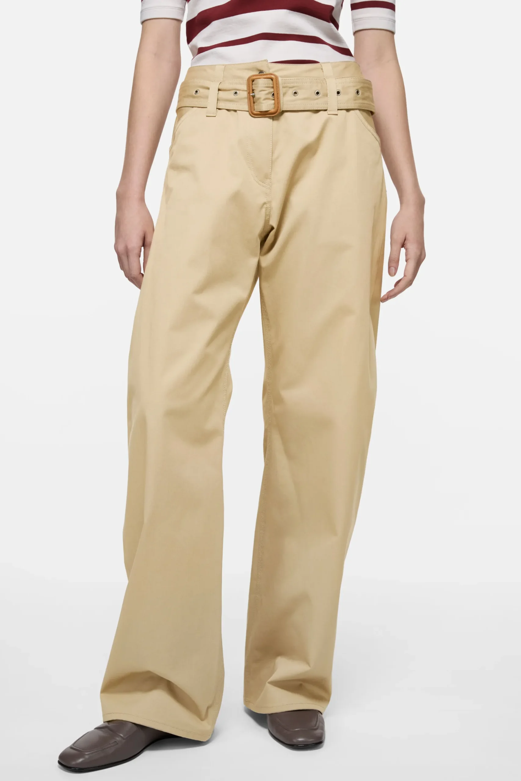 Twill trousers with belt