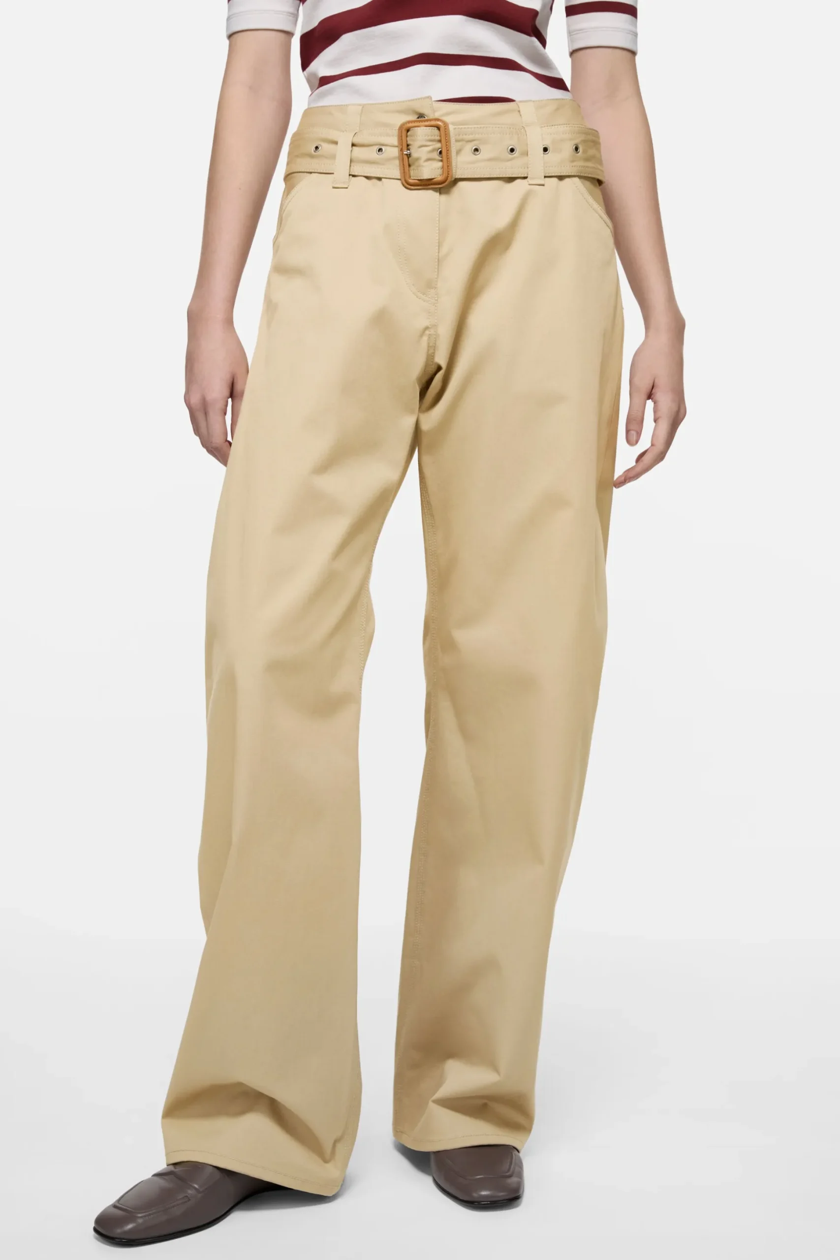 Twill trousers with belt