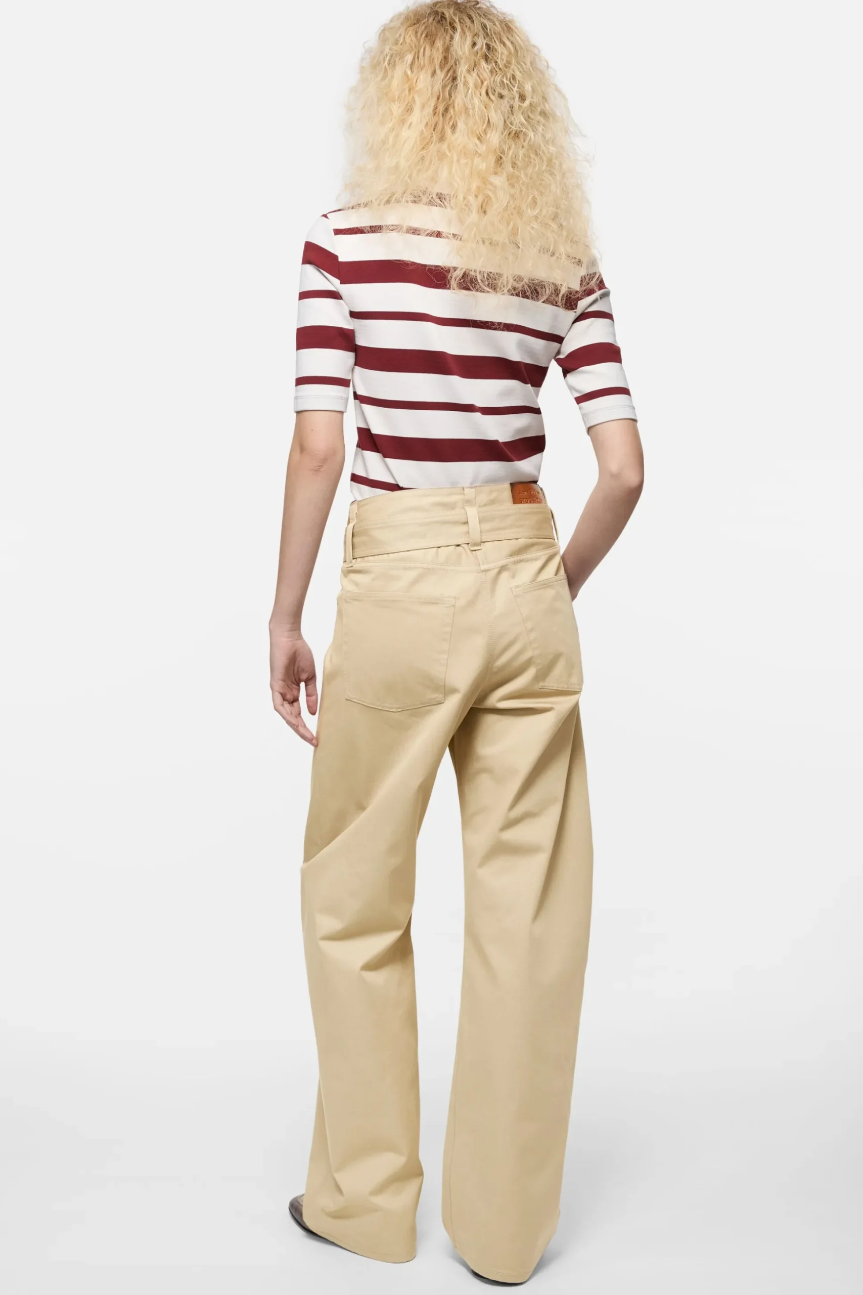 Twill trousers with belt