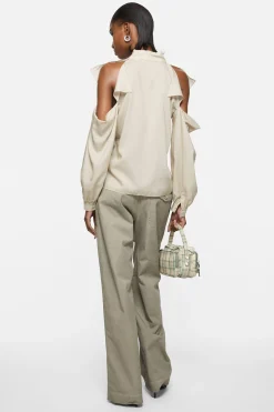 Twill trousers with belt