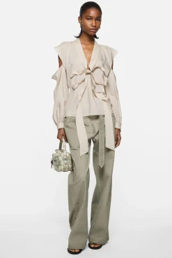 Twill trousers with belt