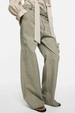 Twill trousers with belt