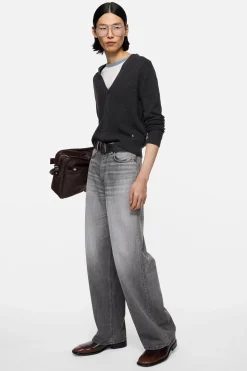 V-neck wool cardigan