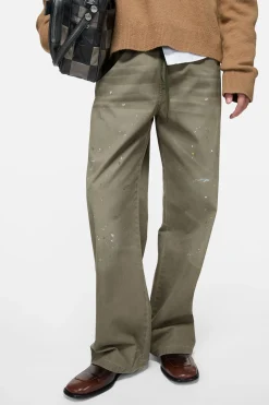 Washed cotton trousers