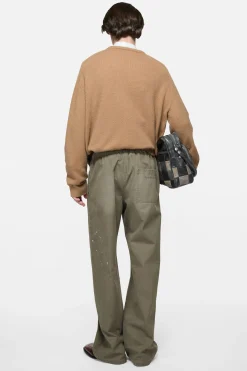 Washed cotton trousers