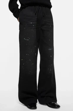 Washed cotton trousers