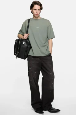 Washed cotton trousers