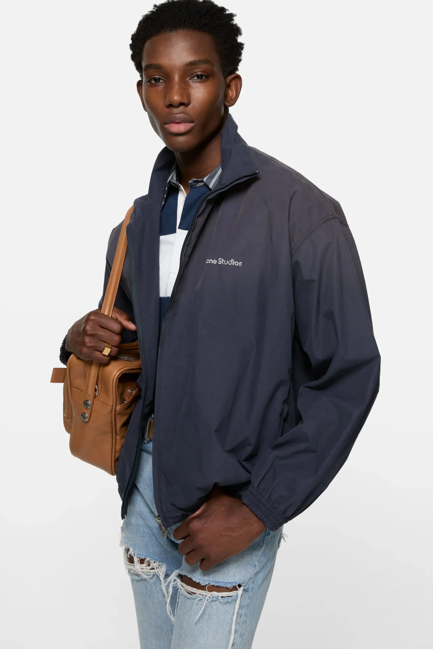 Washed logo jacket