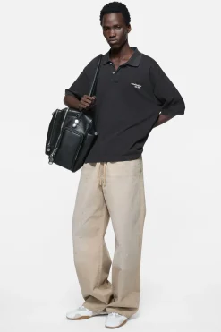 Washed logo polo