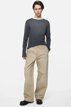 Washed twill trousers