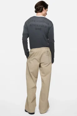 Washed twill trousers