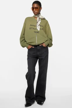 Washed zip-up cardigan