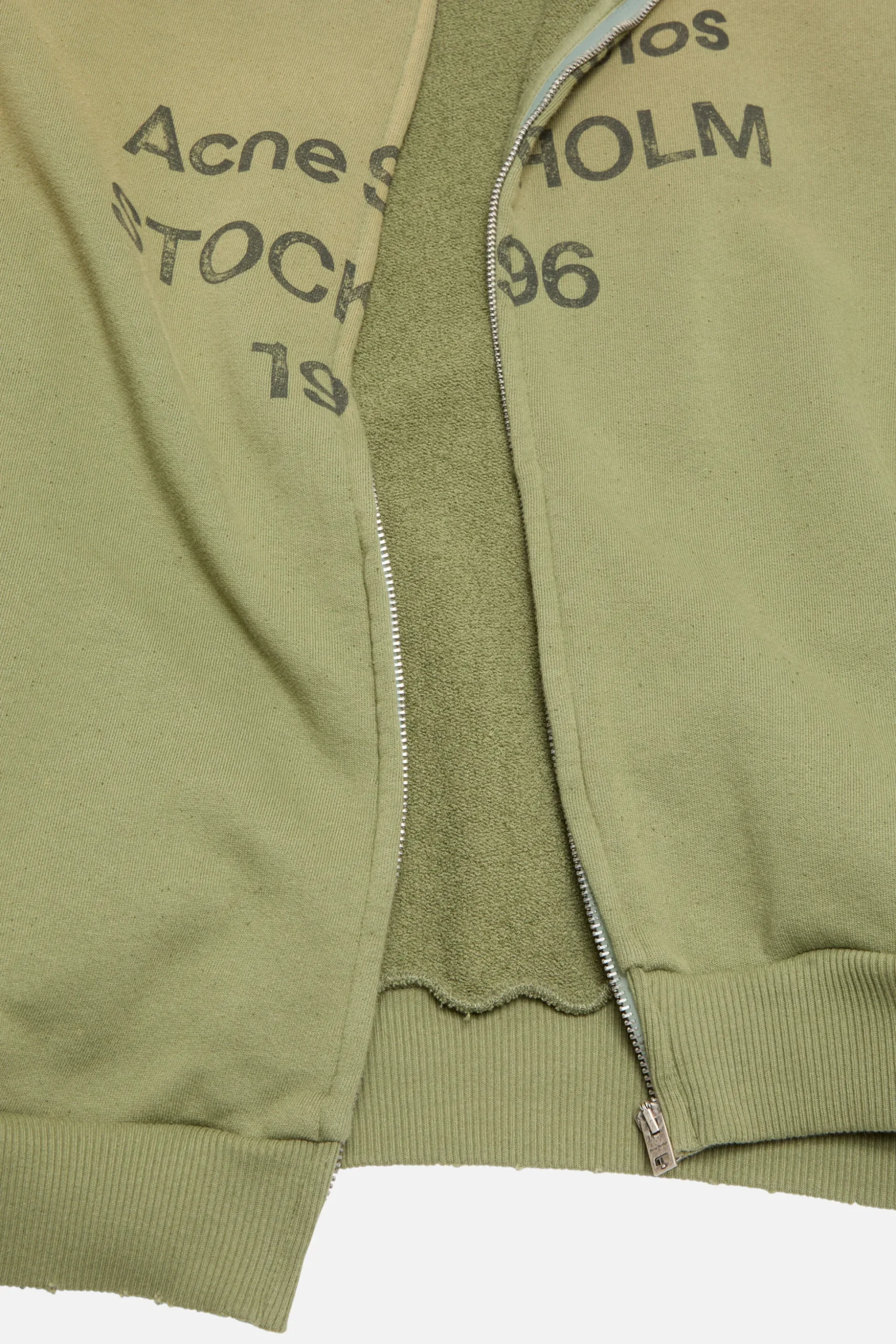 Washed zip-up cardigan