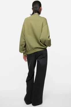 Washed zip-up cardigan