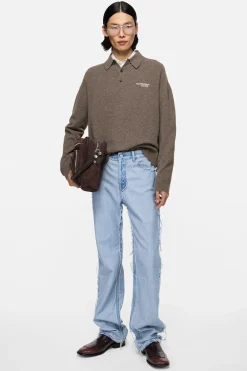 Wool knit polo