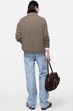 Wool knit polo