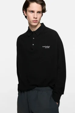 Wool knit polo