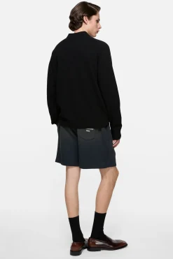 Wool knit polo