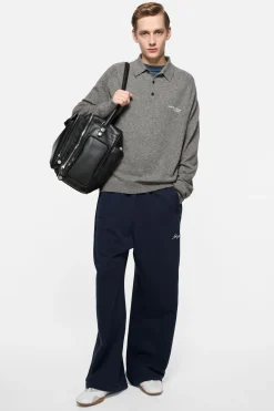 Wool knit polo