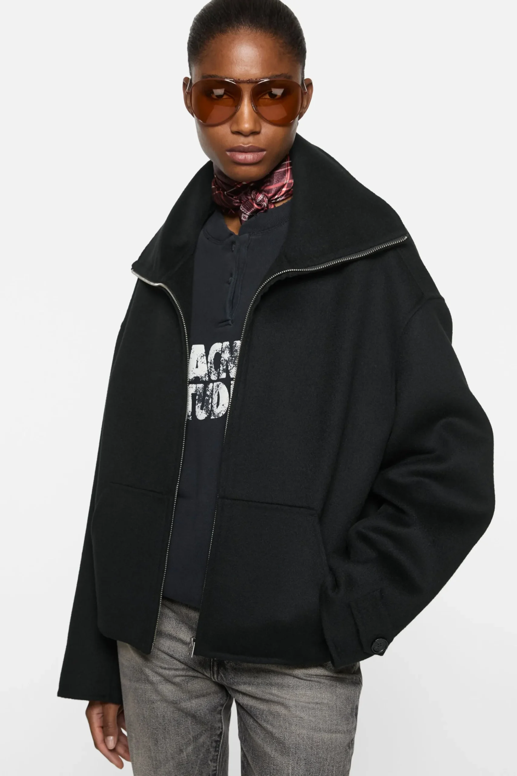 Wool zip jacket
