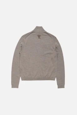 Zip-up bow logo cardigan