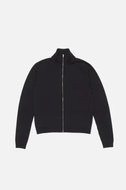 Zip-up bow logo cardigan