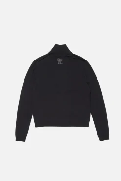 Zip-up bow logo cardigan