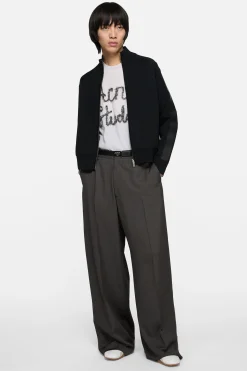 Zip-up logo cardigan