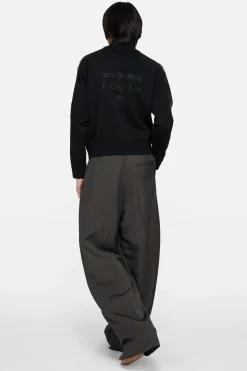 Zip-up logo cardigan