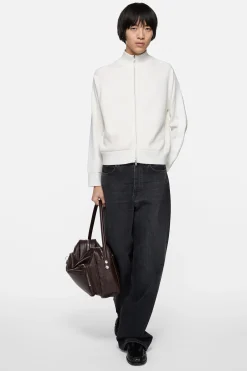 Zip-up logo cardigan